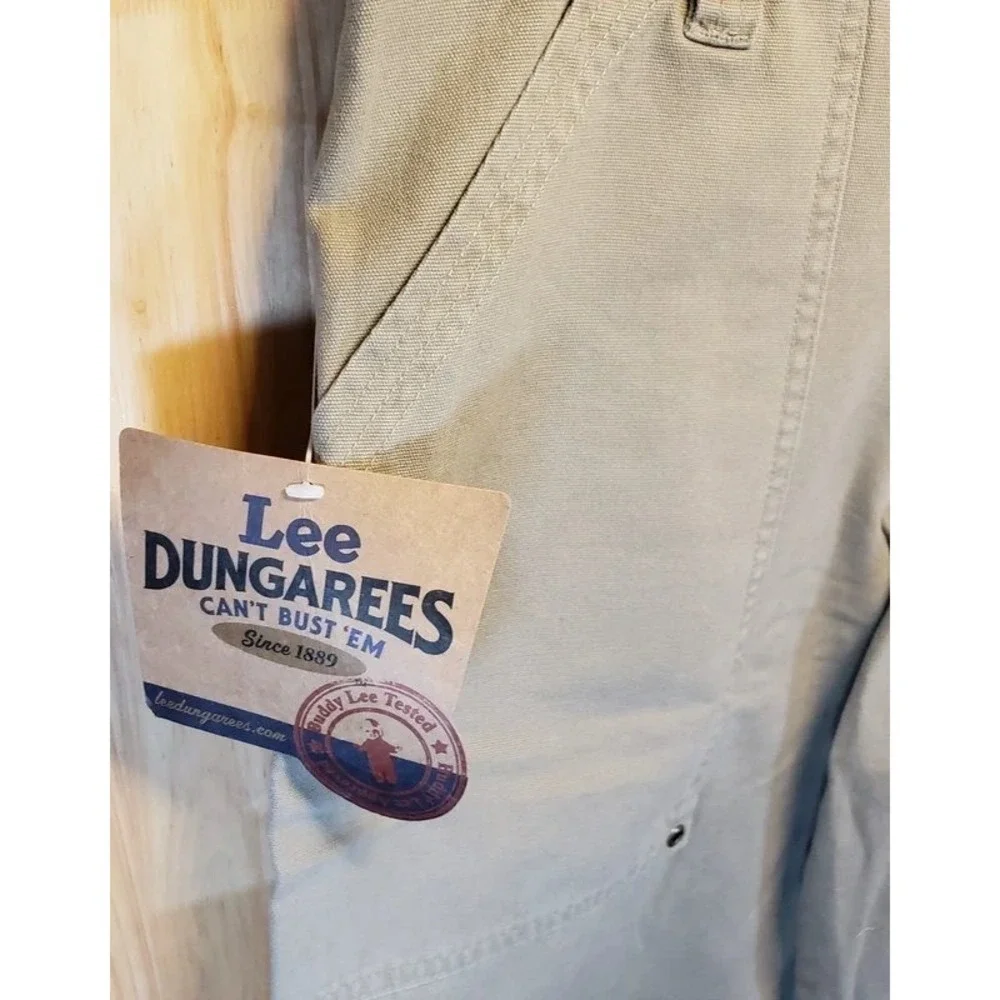 Lee Dungarees Mens Khaki Carpenter Shorts Heavy Cotton Twill Relaxed Fit NWT 29